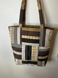 Brown Quilted Tote Bag