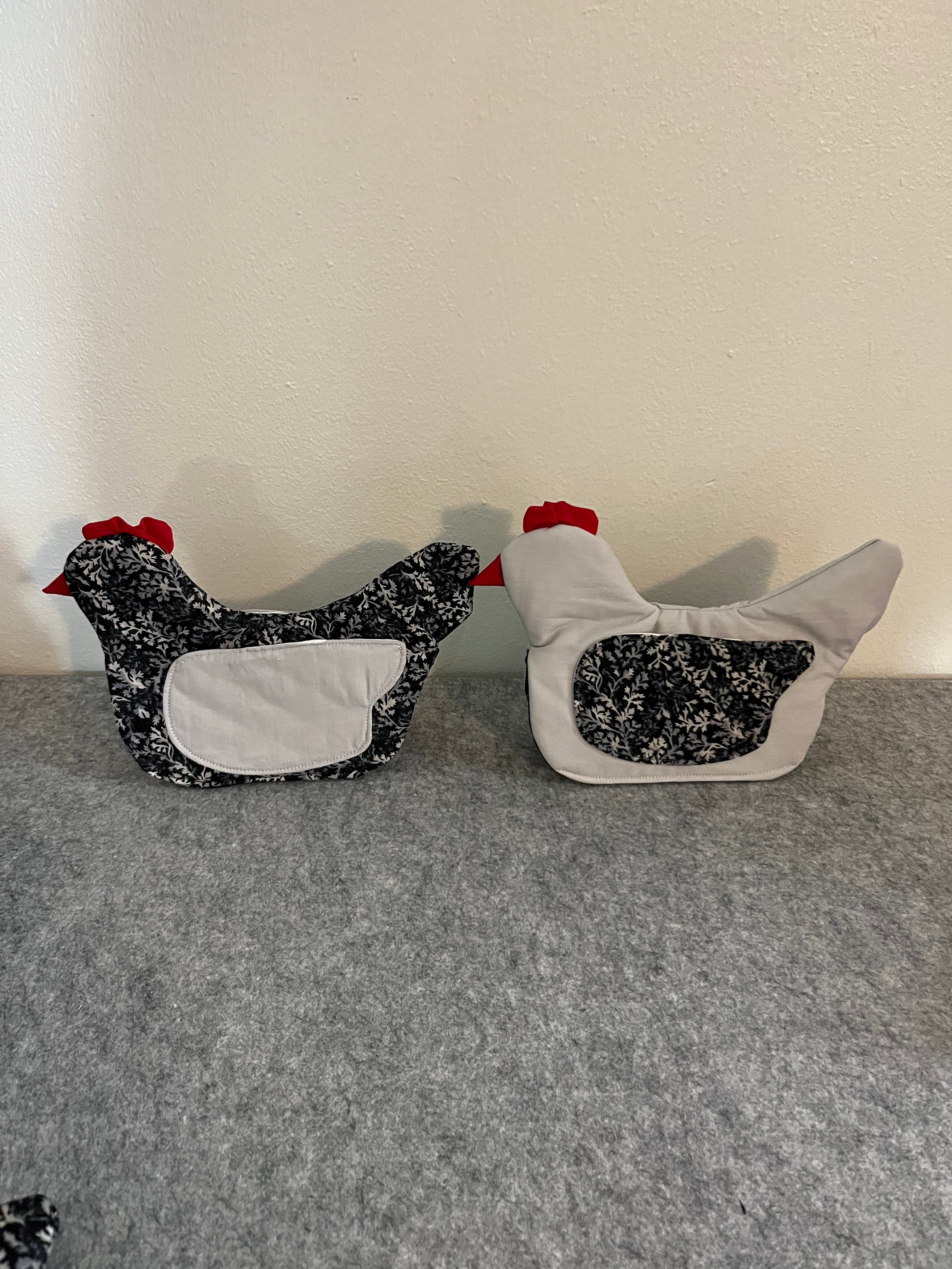 Gray & Black Chicken Oven Mitts Set of 2