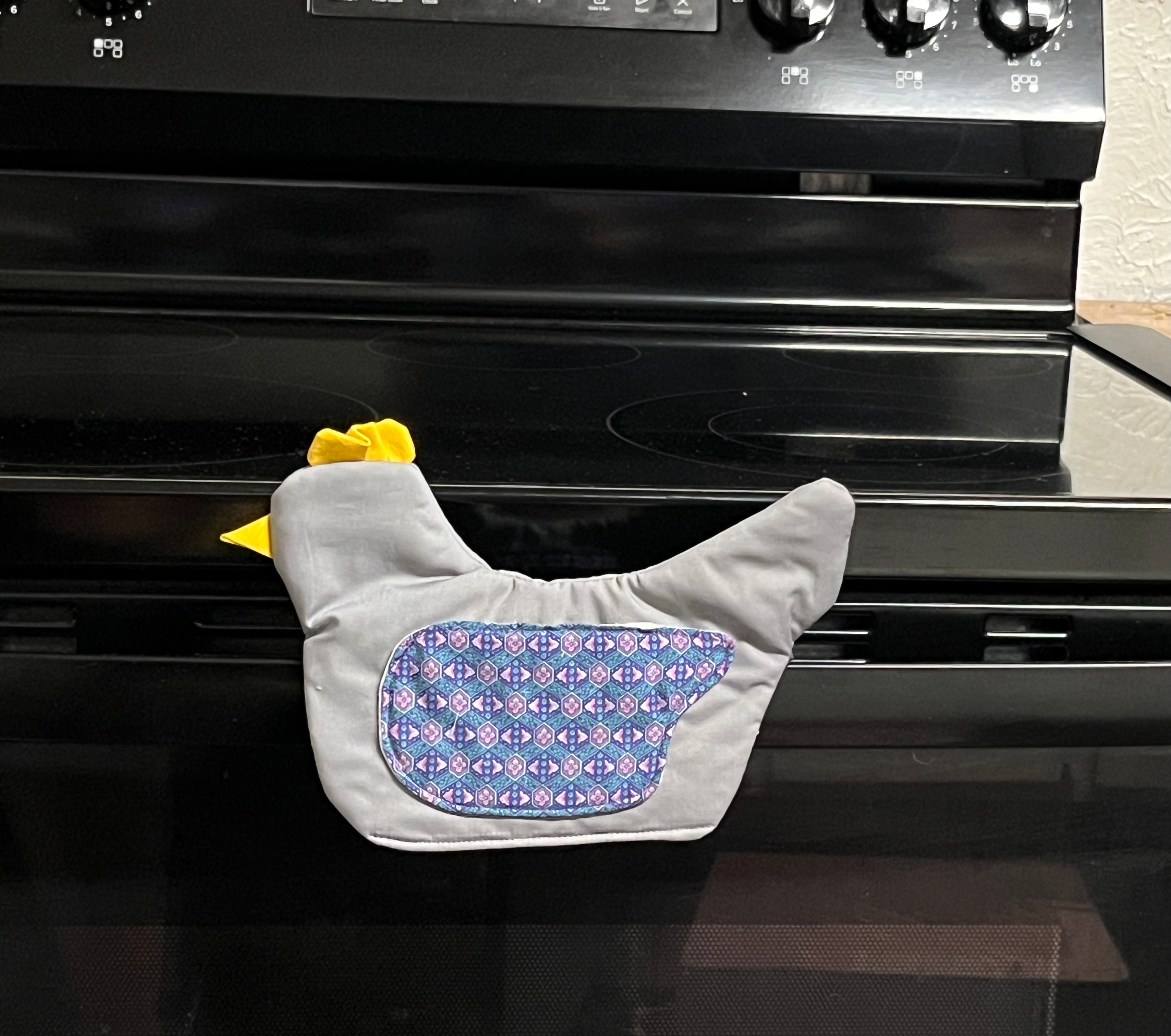 Purple & Gray Chicken Oven Mitt